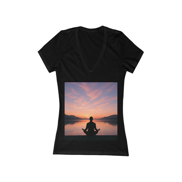 Serenity Within - Women's Jersey Short Sleeve Deep V-Neck Tee