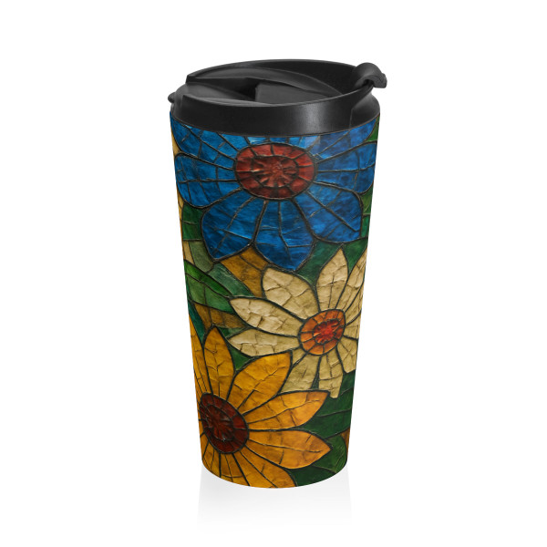 Nature's Mosaic Dance - Stainless Steel Travel Mug
