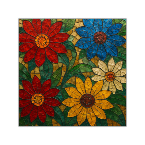 Nature's Mosaic Dance - Square Vinyl Stickers