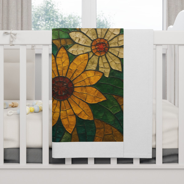 Nature's Mosaic Dance - Soft Fleece Baby Blanket