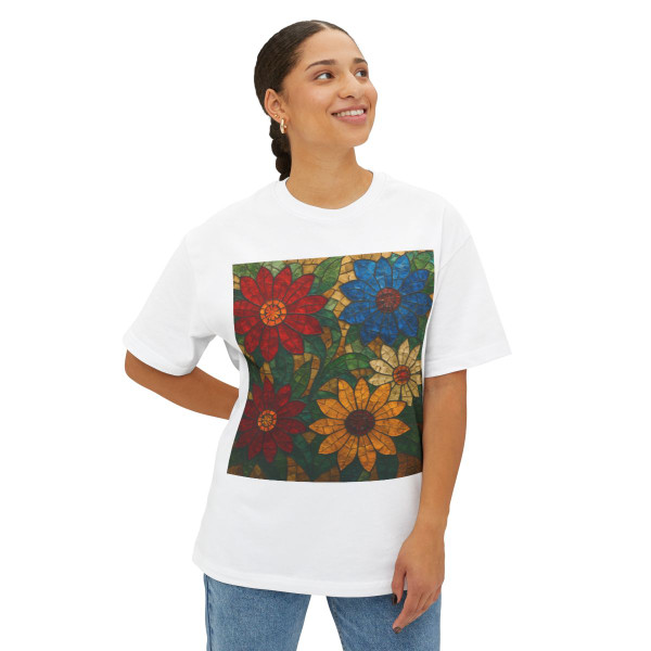 Nature's Mosaic Dance - Unisex Oversized Boxy Tee