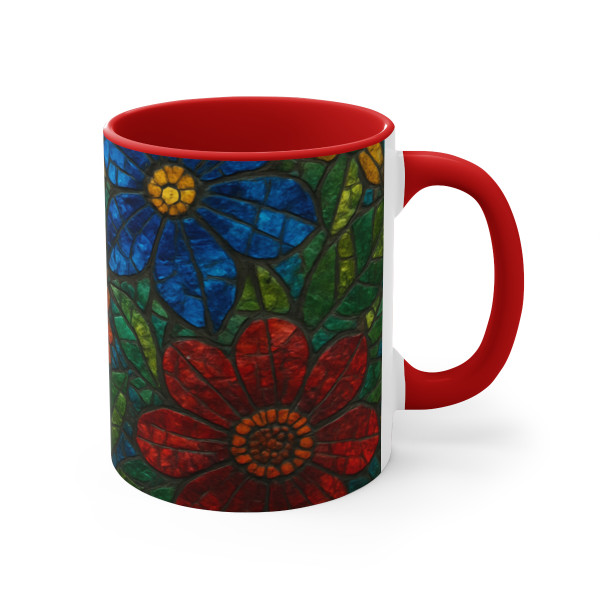 Nature's Mosaic Dance - Colorful Accent Mugs, 11oz