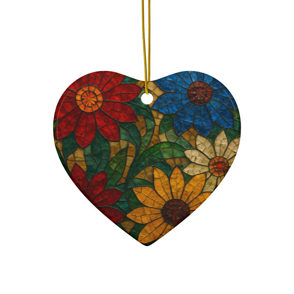 Nature's Mosaic Dance - Ceramic Ornaments, 2-Side Print, (1pc, 3pcs, 5pcs, 10pcs)