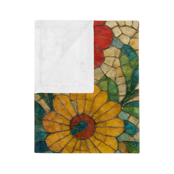 Nature's Mosaic Dance - Velveteen Microfiber Blanket