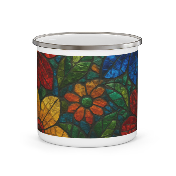 Nature's Mosaic Dance - Enamel Camping Mug
