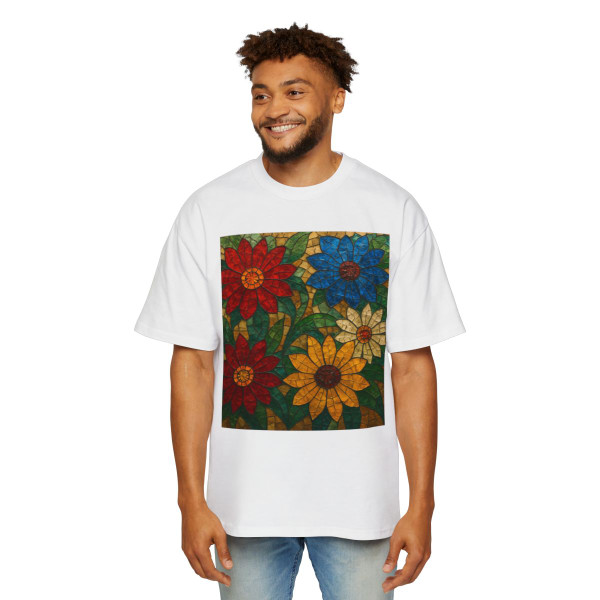 Nature's Mosaic Dance - Men's Heavy Oversized Tee