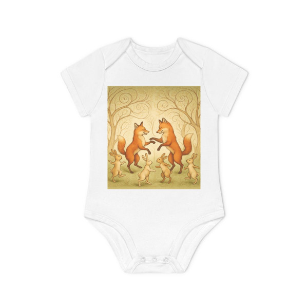 Whimsical Forest Dance - Baby Organic Short Sleeve Bodysuit