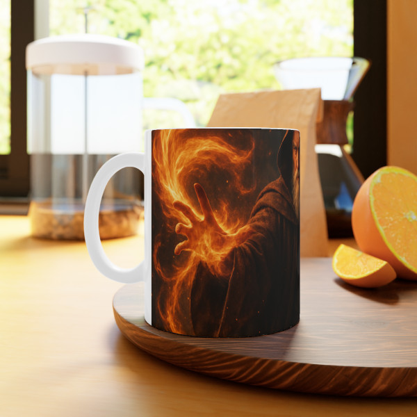 Elemental Firestorm - White Ceramic Mug, 11oz and 15oz