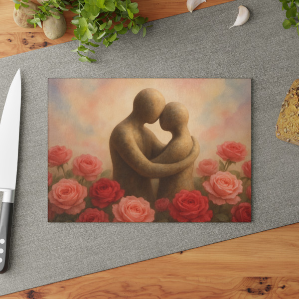 Eternal Embrace - Glass Cutting Board
