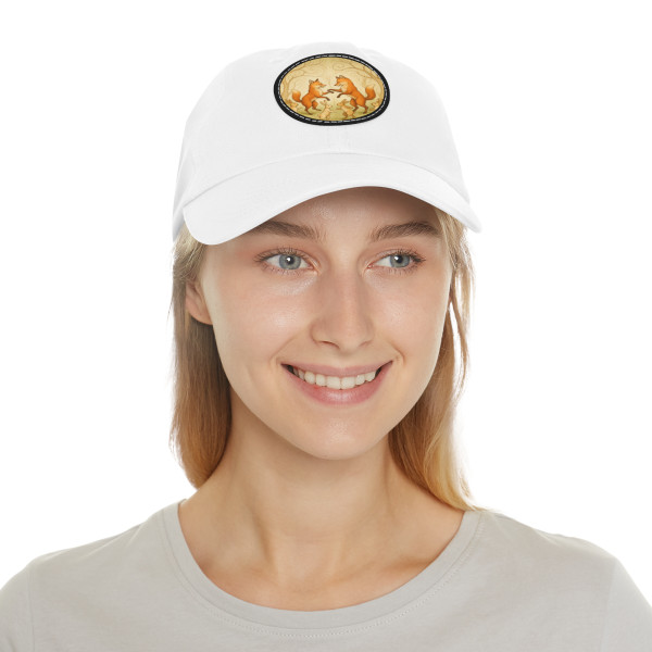 Whimsical Forest Dance - Dad Hat with Leather Patch (Round)