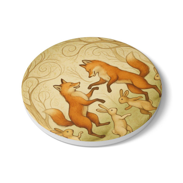 Whimsical Forest Dance - Ceramic Coaster