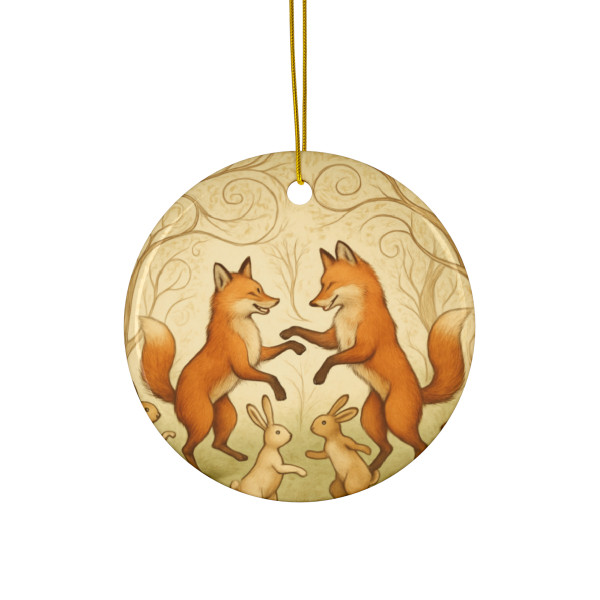 Whimsical Forest Dance - Ceramic Ornament, 4 Shapes