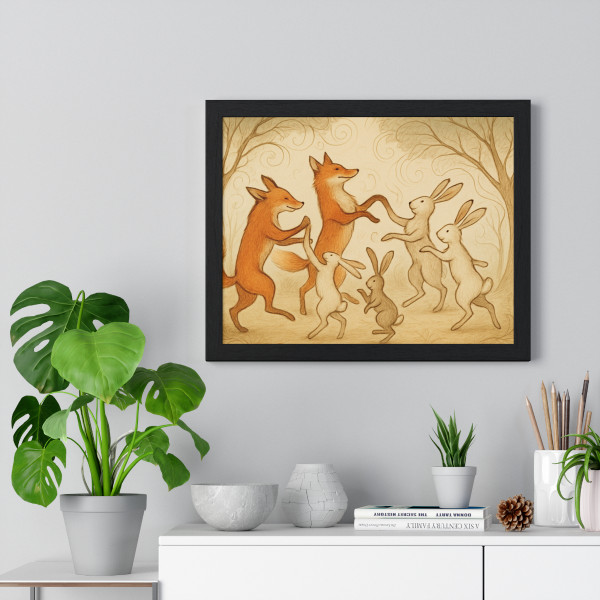 Whimsical Forest Dance - Horizontal Framed Poster