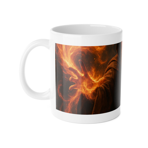 Elemental Firestorm - White Ceramic Mug, 11oz