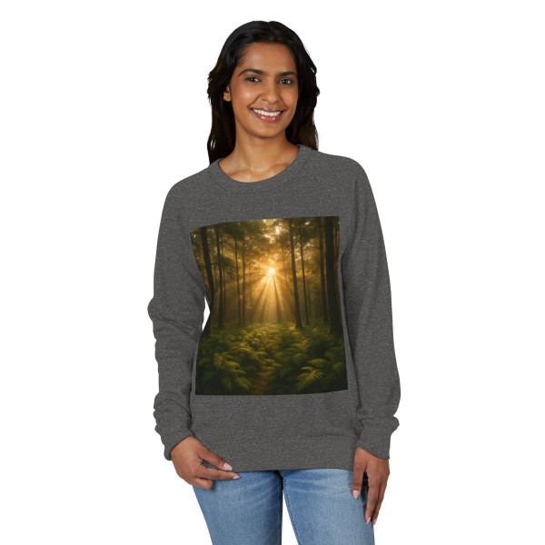 Serene Forest Retreat - Unisex French Terry Raglan Crewneck