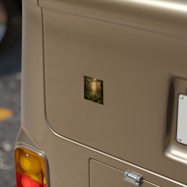 Serene Forest Retreat - Transparent Outdoor Stickers, Square, 1pc