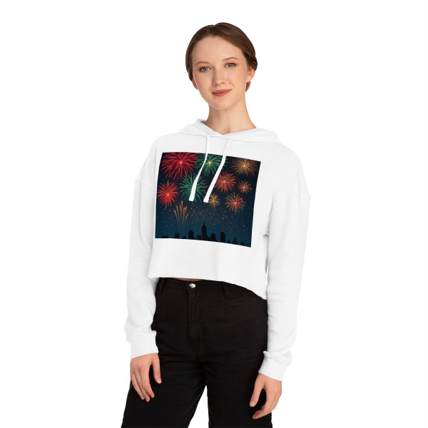 Midnight Sparkle - Women’s Cropped Hooded Sweatshirt