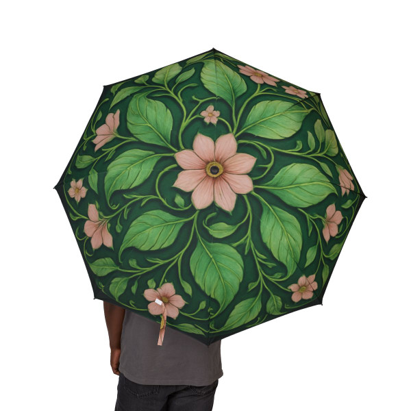 Whimsical Nature Dance - Semi-Automatic Foldable Umbrella