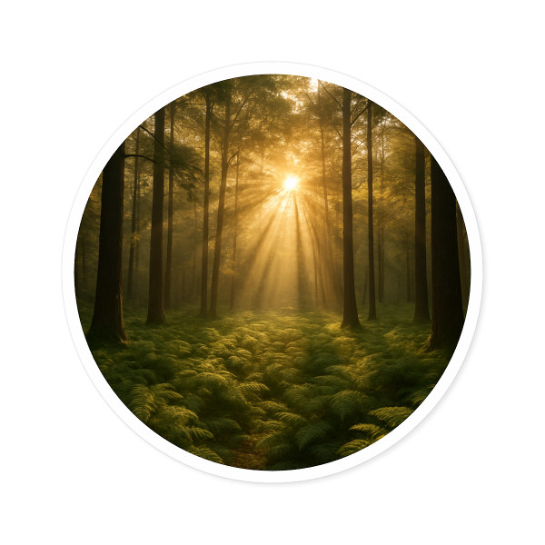 Serene Forest Retreat - Round Stickers, Indoor\Outdoor
