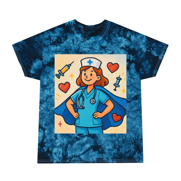 Nurse Superhero Spirit - Tie-Dye Tee, Crystal
