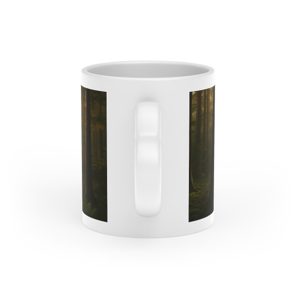 Serene Forest Retreat - Heart-Shaped Mug
