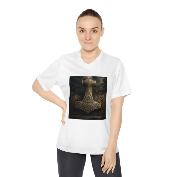 Mjölnir's Might - Women's Performance V-Neck T-Shirt