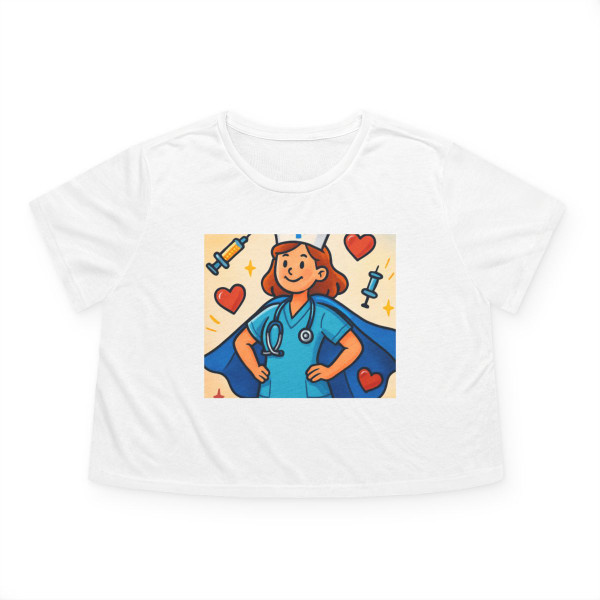 Nurse Superhero Spirit - Women's Flowy Cropped Tee