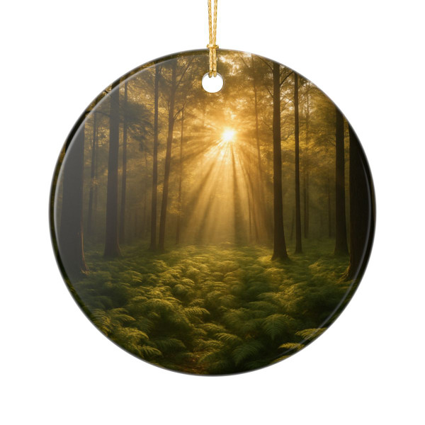 Serene Forest Retreat - Ceramic Ornaments (2-Side Print)