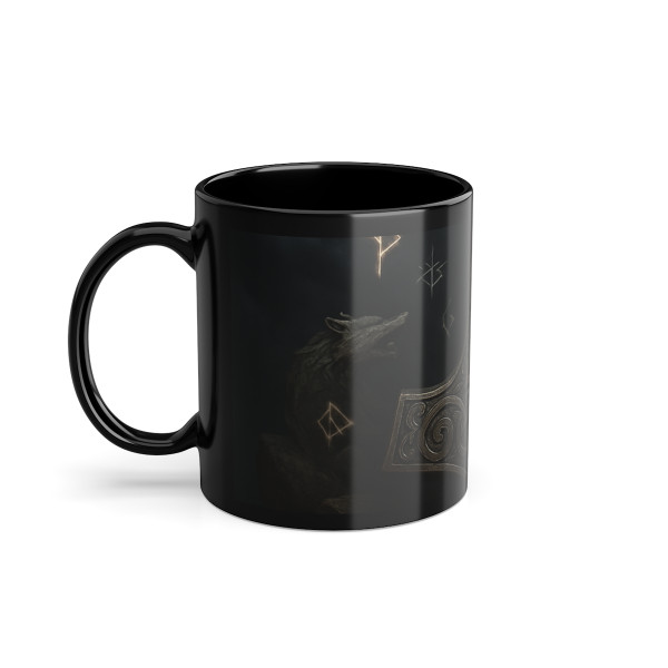 Mjölnir's Might - Black Coffee Cup, 11oz