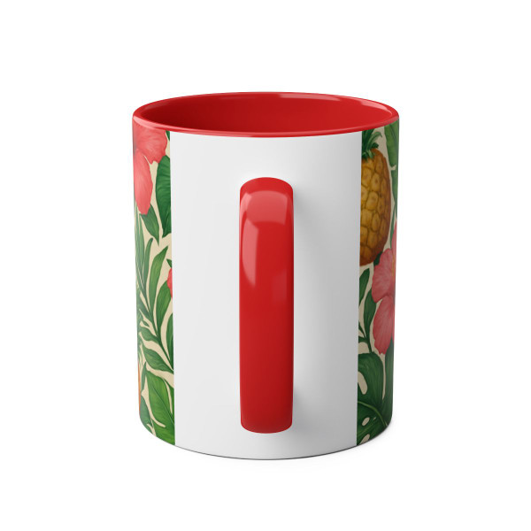 Tropical Oasis Escape - Two-Tone Coffee Mugs, 11oz