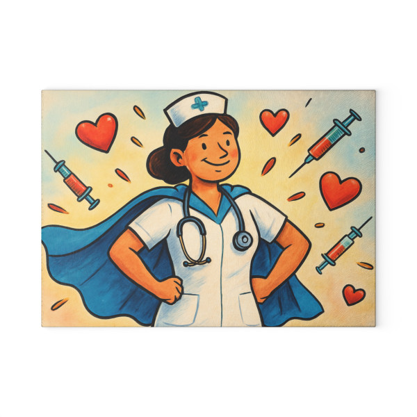 Nurse Superhero Spirit - Glass Cutting Board
