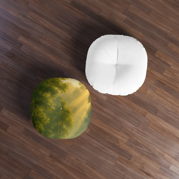 Whispers of Dawn - Tufted Floor Pillow, Round