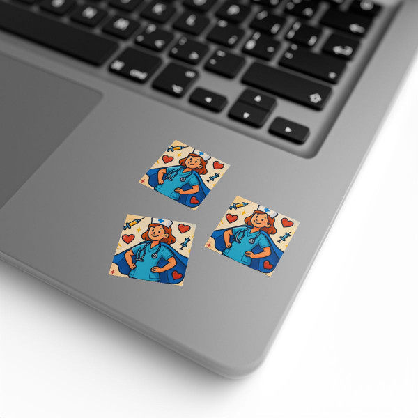 Nurse Superhero Spirit - Square Sticker Label Rolls