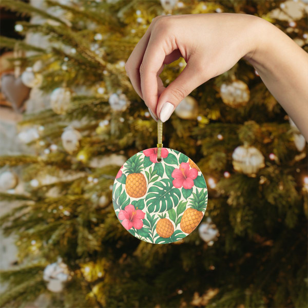 Tropical Oasis Escape - Glass Ornaments