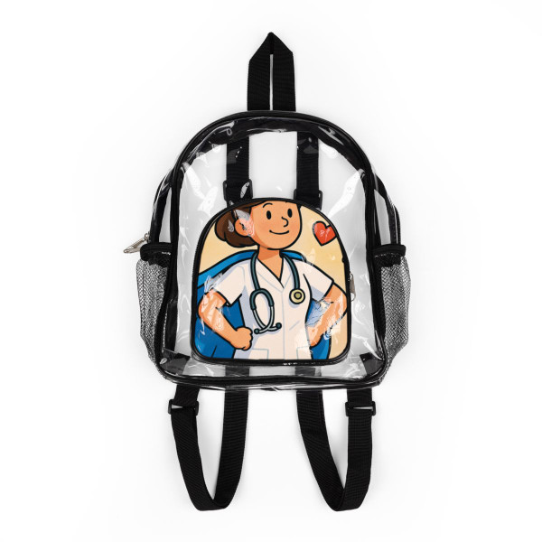 Nurse Superhero Spirit - Clear Stadium Backpack