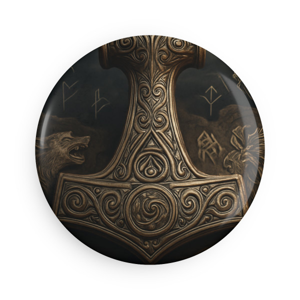 Mjölnir's Might - Button Magnet, Round (1 & 10 pcs)