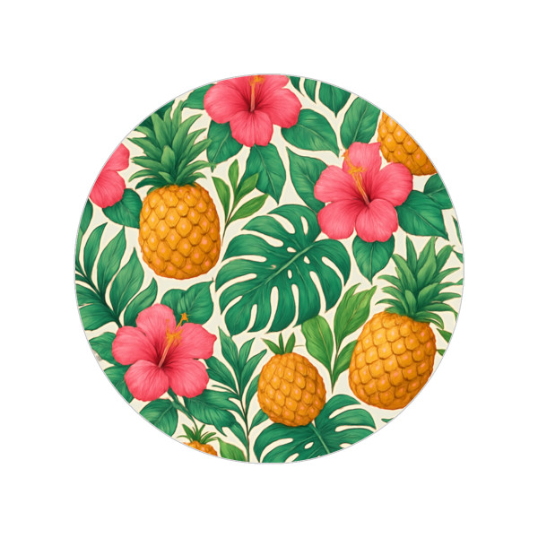 Tropical Oasis Escape - Transparent Outdoor Stickers, Round, 1pcs