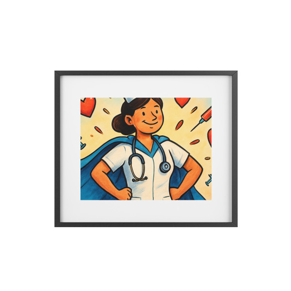 Nurse Superhero Spirit - Framed Posters, Matte