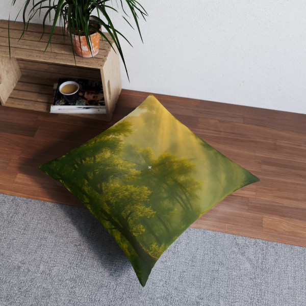 Whispers of Dawn - Tufted Floor Pillow, Square