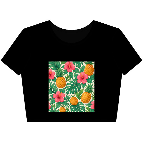 Tropical Oasis Escape - Women’s Poly-Cotton Crop Tee