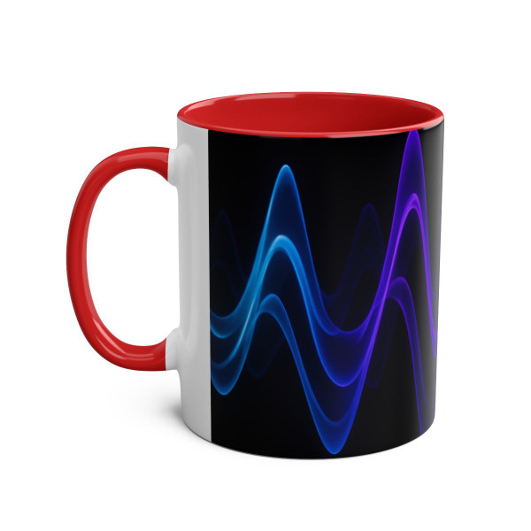 Rhythmic Waves - Two-Tone Coffee Mugs, 11oz