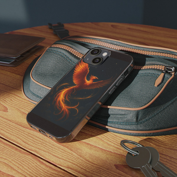 Celestial Phoenix Dance - Clear Silicone Phone Cases