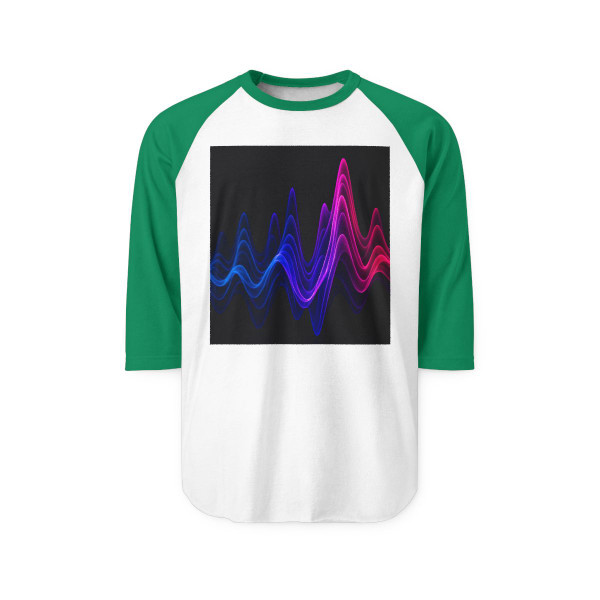 Rhythmic Waves - Unisex Three-Quarter Sleeve Raglan Shirt