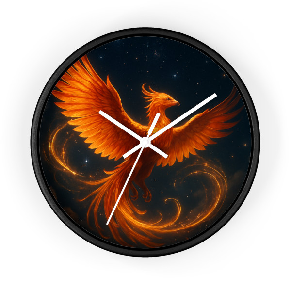 Celestial Phoenix Dance - Wall Clock