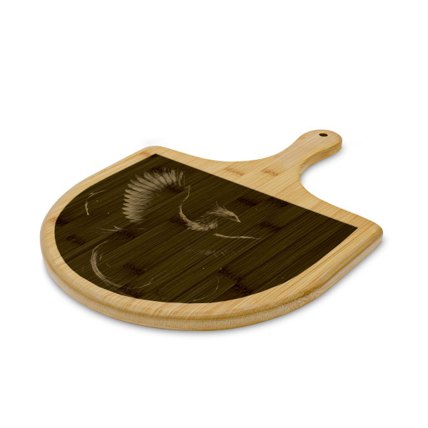 Celestial Phoenix Dance - Bamboo Pizza Board (Engraving)