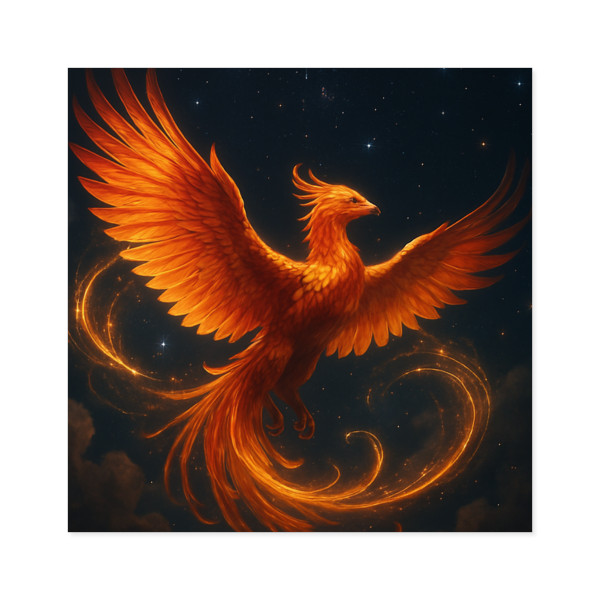 Celestial Phoenix Dance - Square Stickers, Indoor\Outdoor