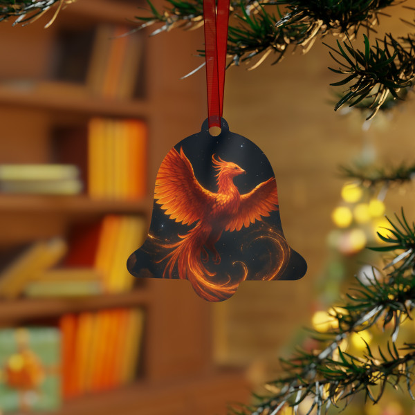 Celestial Phoenix Dance - Metal Ornaments