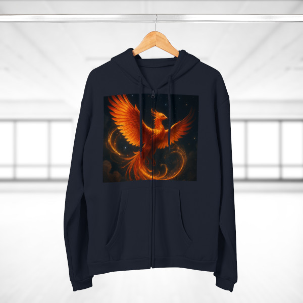 Celestial Phoenix Dance - Unisex Hooded Zip Sweatshirt