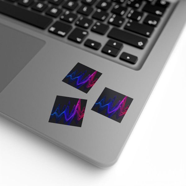 Rhythmic Waves - Square Sticker Label Rolls