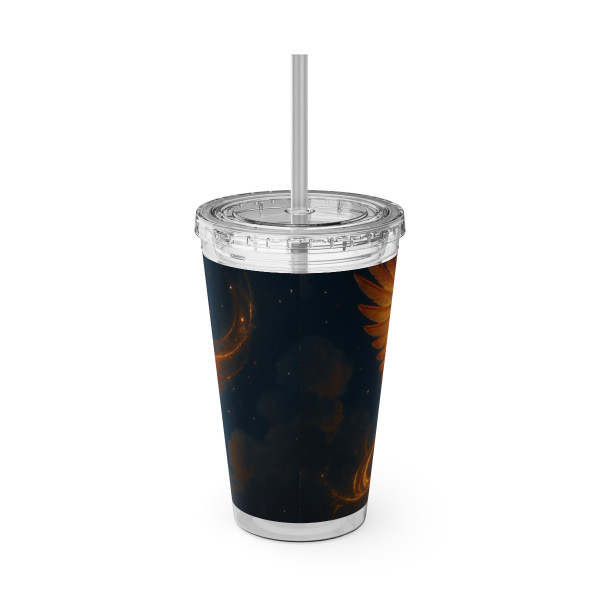 Celestial Phoenix Dance - Sunsplash Tumbler with Straw, 16oz